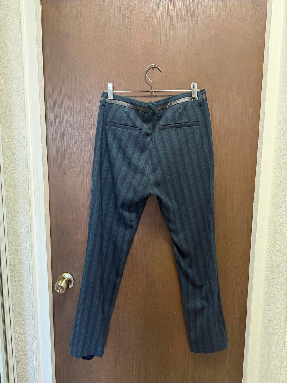 Zara Men's Dark Blue Pinstripe Dress Pants